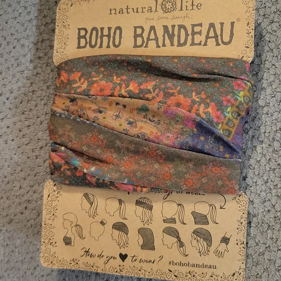 Natural Life Boho Bandeau - Blue and Pink Floral - Picture 2 of 5